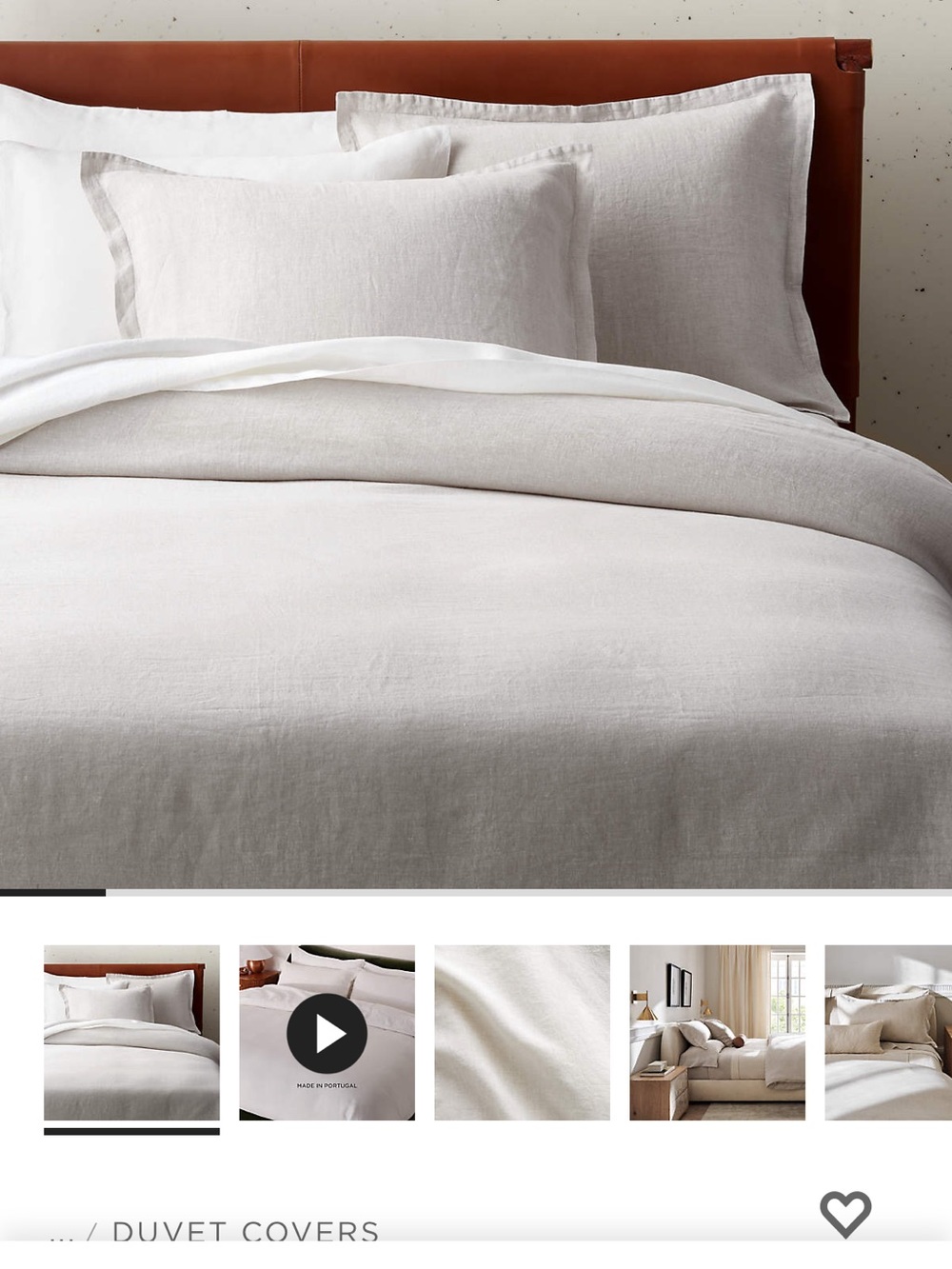 CB2 Linen duvet cover color flax